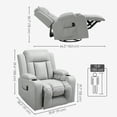 thumbnail image 3 of HOMCOM 8-Point Vibration Massage Recliner Chair for Living Room, Light Grey, 3 of 10