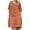 Orange, variant on Ohufall Cotton Linen Dresses for Women Summer Fall V Neck Tie Flowy Thin Casual Dress 3/4 Sleeves Solid Lightweight Comfy Long Dress