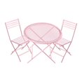 thumbnail image 1 of HILABEE Dollhouse Miniature Table & Chairs Set Metal 1:12 Scale Coffee/Tea Furniture Pink, 1 of 7