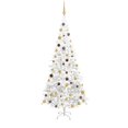 thumbnail image 1 of vidaXL Artificial Pre-lit Christmas Tree with Ball Set L 240 cm White, 1 of 5