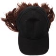 thumbnail image 3 of Baseball Cap with Hair Extension Wavy Curly Wig Synthetic Wave Wig Hat Baseball Hat Wig, 3 of 9