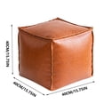 thumbnail image 3 of Housse de Pouf en Faux Cuir Non Rembourrée Repose-Pieds de Rangement pour Usage Intérieur Extérieur, 3 of 7