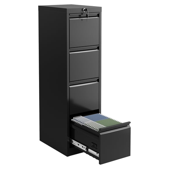 BeesClover Classeur à 4 Tiroirs avec Serrure, Armoire de Classement Verticale, Classeurs Métalliques, Armoires de Rangement Verrouillables en Acier pour Bureau à Domicile, Classeur Format Légal/lettre