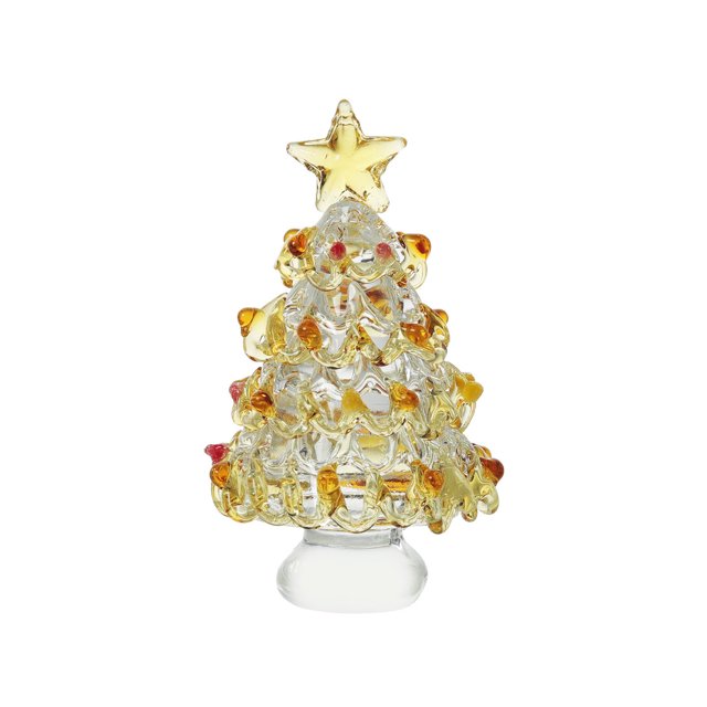 Christmas Tree Decorations,Mini Christmas Tree Glass Ornaments Small Glass Christmas Tree Christmas Miniature Mini Winter Figurines for Crafts Holiday Xmas Party Decor,Small Christmas Tree