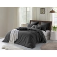 thumbnail image 1 of Swift Home Ultra-Soft Prewashed Wrinkle Texture Duvet Cover Set, Solid, Charcoal Grey, Twin, 1 of 3