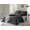 Charcoal Grey, variant on Natural Crinkle Fabric Ultra Soft Solid Duvet Cover Set - Zipper Closure