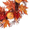 thumbnail image 4 of Haute Decor 24 Inch Fall Pumpkin Artificial Wreath w/ 30 Warm White Lights, 4 of 5