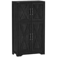 thumbnail image 1 of HOMCOM Armoire de Garde-Manger de Cuisine Armoire de Rangement de Garde-Manger avec Portes de Grange Noir, 1 of 10