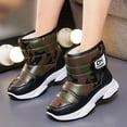 thumbnail image 2 of REDARER Kids' Winter Snow Boots - Waterproof Solid Color Thick Sole Non-Slip Booties with Fleece Lining for All-Day Warmth,Color:Green,Size:5-5.5 Years, 2 of 7