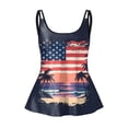 thumbnail image 5 of NIEWTR Tankini Hauts pour Femmes Bretelles Spaghetti Contrôle du Ventre Haut de Maillot de Bain Drapeau Américain Graphique Haut de Maillot de Bain (Rouge, P), 5 of 5