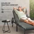 thumbnail image 4 of Outsunny Outdoor Lounge Chair Cushions with Back Ties, Set of 2, Grey, 4 of 10