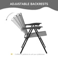 thumbnail image 4 of Outsunny Ensemble Bistro Pliant pour Patio avec Chaises Inclinables et Table Ronde, 4 of 10