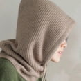 thumbnail image 3 of Ruiboury Winter Essential Knitted Hooded Cap For Cold Weather Adventures Warm And Stylish Dark Grey, 3 of 6