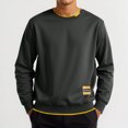 thumbnail image 2 of Men's Loose Fit Casual Long Sleeve Round Neck 2 In 1 Layering Sweater for Spring and Autumn Seasons, 2 of 4