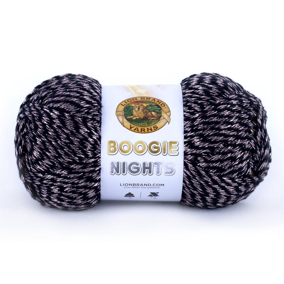 Lion Brand Yarn 509-153 Boogie Nights Ace of Spades Super Soft Metallic Yarn