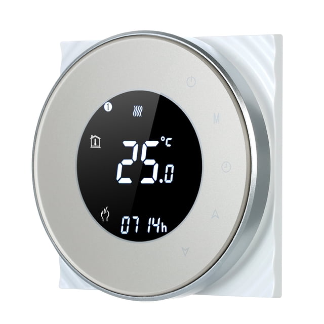 Mistaha Chaudière à Gaz Programmable Thermostat de Chauffage Contrôleur de Température à Contact Sec Écran Tactile LCD avec Rétroéclairage Vocal