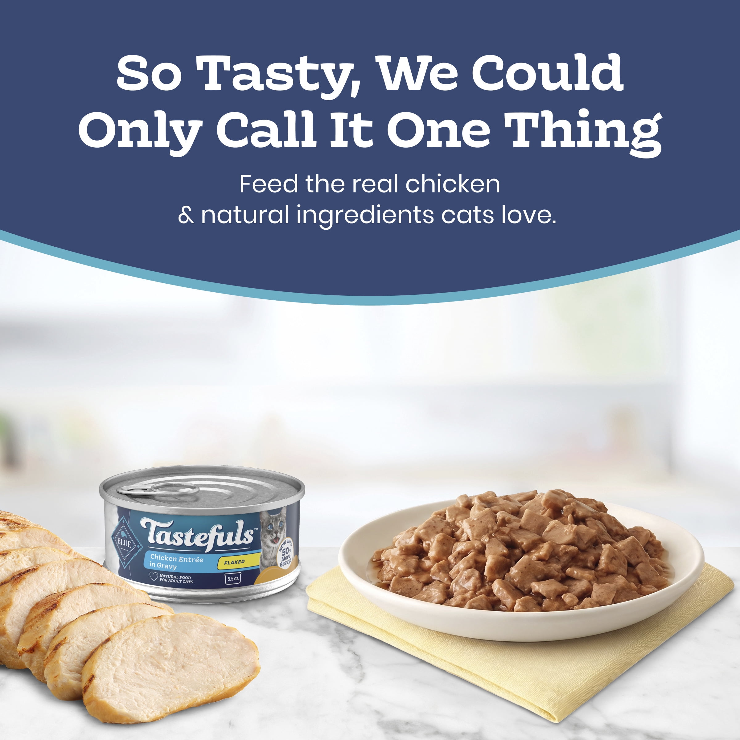Blue Buffalo Tastefuls Flaked Chicken Entrée in Gravy Adult Cat Wet Food