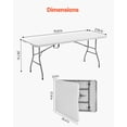 thumbnail image 4 of VEVOR 6 Ft Plastic Folding Table Portable Picnic Utility Table Handle Indoor Outdoor, 4 of 9