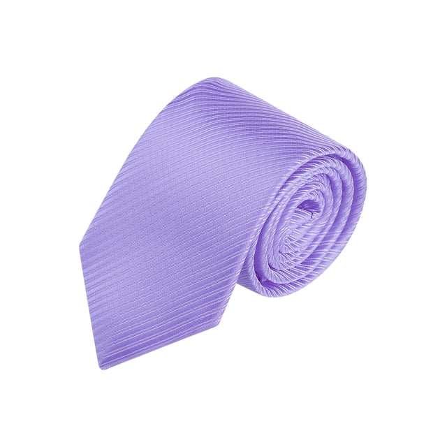 INSPIRE CHIC Men's Solid Color Narrow Stripes Necktie Graduation Suit Formal Ties Light Purple