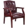 thumbnail image 1 of Pemberly Row Traditional Faux Leather Tufted Guest Chair in Oxblood, 1 of 8