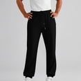 thumbnail image 2 of aohooy Men's Fleece Elastic Bottom Jogger Sweatpants - Drawstring Workout Track Running Gym Athletic Pants with Pockets Black,XL, 2 of 8