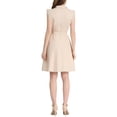 thumbnail image 2 of INSPIRE CHIC Robe-Chemise pour Femme Manches Cap Pointes Col à Pointes Taille à Nouer Boutons Mi-Longues Beige P, 2 of 6