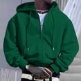 thumbnail image 2 of LUOGENLI Men Hoodies Blanket Mens Zip up Hoodie Long Sleeve Full Zip Hooded Sweatshirt Pullover with Pocket Men's Fashion Hoodies & Sweatshirts 5Xl Green Size XL, 2 of 6