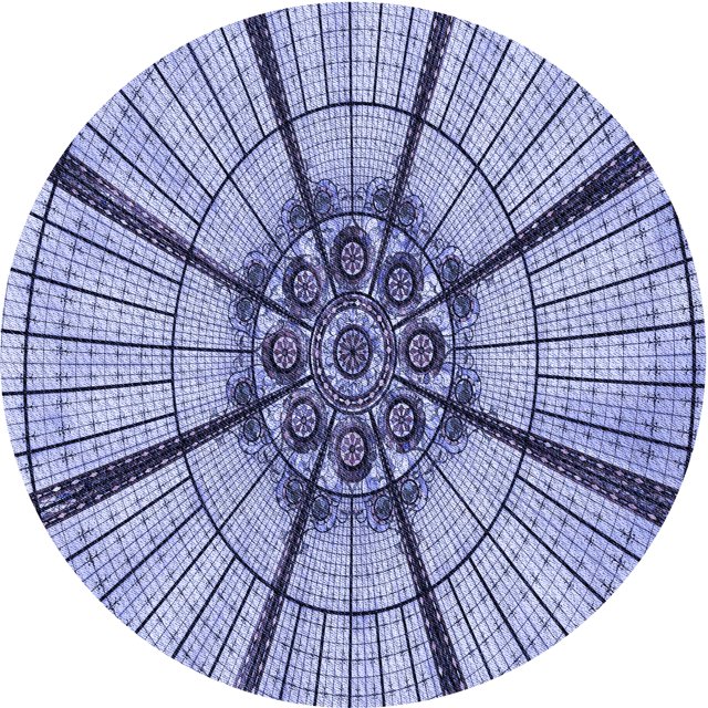 Ahgly Company Machine Washable Indoor Round Transitional Deep Periwinkle Purple Area Rugs, 5' Round