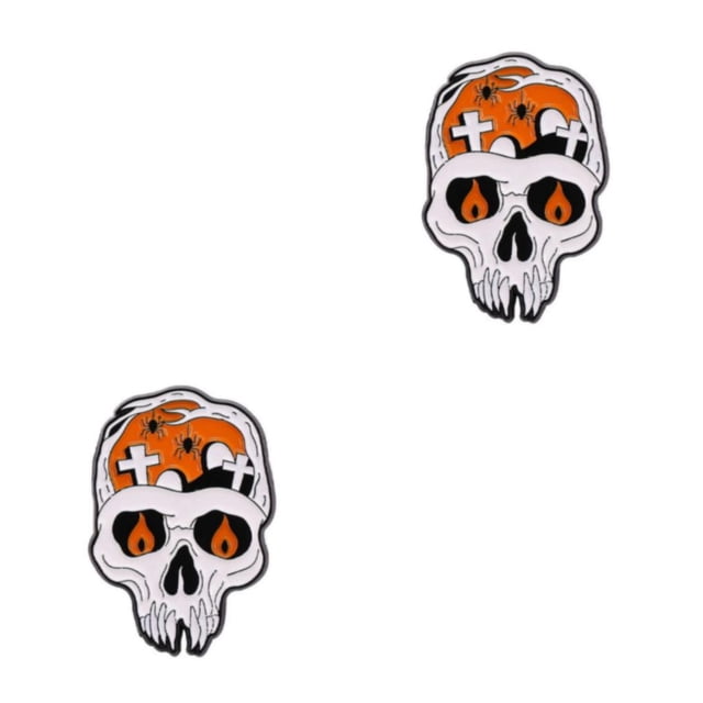 maskred Exquisite And Fashionable Halloween Enamel Pin Brooch Gift For Gothic Jewelry Enthusiasts And Alloy human skeleton 2Set