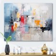thumbnail image 1 of Designart Collages Abstraits Art Mural, Euphonie Textile I, Collages Abstraits Grande Décoration Murale, Toile Moderne Turquoise Art Mural, 44x34 Pouces, 1 of 5