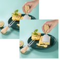 thumbnail image 1 of Oleegame 2PC Tin Foil Roll Five Piece Wooden Handle Stainless Steel Cheese Set Baking Tools Cheesecake Pizza Kitchen Small Yellow, 1 of 9