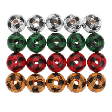 HAOAN60 Pcs Perles en Bois de Noël 15 mm pour Bricolage et Déco