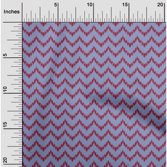 oneOone Tissu Jersey Viscose Imprimé Chevron Ikat par Yard 60 Pouces de Large