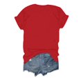 thumbnail image 3 of TSADFHJI Hauts pour Femmes Tendance 2024 Chic T-Shirt à Col Rond pour Femmes à Lettres Imprimées Manches Courtes Col Rond Haut TG Rouge, 3 of 3