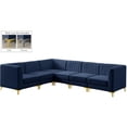 thumbnail image 3 of Meridian Furniture Alina Sectionnel Modulaire en Velours Bleu Marine, 3 of 20