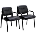 thumbnail image 1 of Sweetcrispy Waiting Room Chair Reception Chair Office Guest Chair Set of 2, Conference Room Chair Lobby Chair with Padded Arms, Desk Chair No Wheels Leather Office Chair, 1 of 7