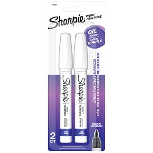 Sharpie Oil-Based Paint Markers, Medium Point, White, 2 Count