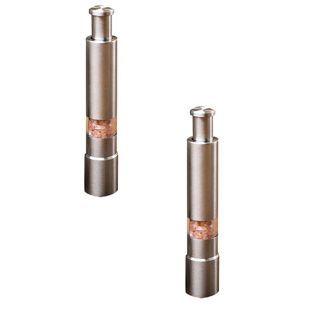 Oleegame 2PC Produce Storage Grinder Mill Pepper Stick Stainless Thumb Kitchen,Dining & Bar Silver