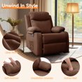 thumbnail image 4 of Lnsenfin Manual Small Recliner Chair for Small Spaces Linen Living Room,Brown, 4 of 6
