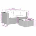 thumbnail image 4 of vidaXL 3 Piece Garden Lounge Set with Cushions Brown Poly Rattan, 4 of 5