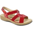thumbnail image 1 of kozi Sandale Compensée Décontractée Confortable pour Femme, Mocassin à Enfiler OY3132 avec Bande Élastique et Bout Rond Ouvert, Rouge, Taille 8, 1 of 8