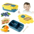 thumbnail image 4 of Summer Savings Kcavykas Adult Lunch Box Stackable Lunch Box Container with 3 Compartments Plastic Cutlery Large Capacity Design Microwaveable Suitable for Work and Study, 4 of 6