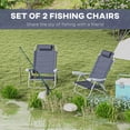 thumbnail image 4 of Outsunn Ensemble de 2 Chaises de Pêche, Chaises de Camping pour l'Extérieur, Bleu Foncé, 4 of 10