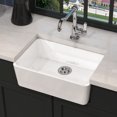 thumbnail image 3 of 24-inch farmhouse ceramic kitchen sink, apron-front, with strainer & grids, 3 of 10