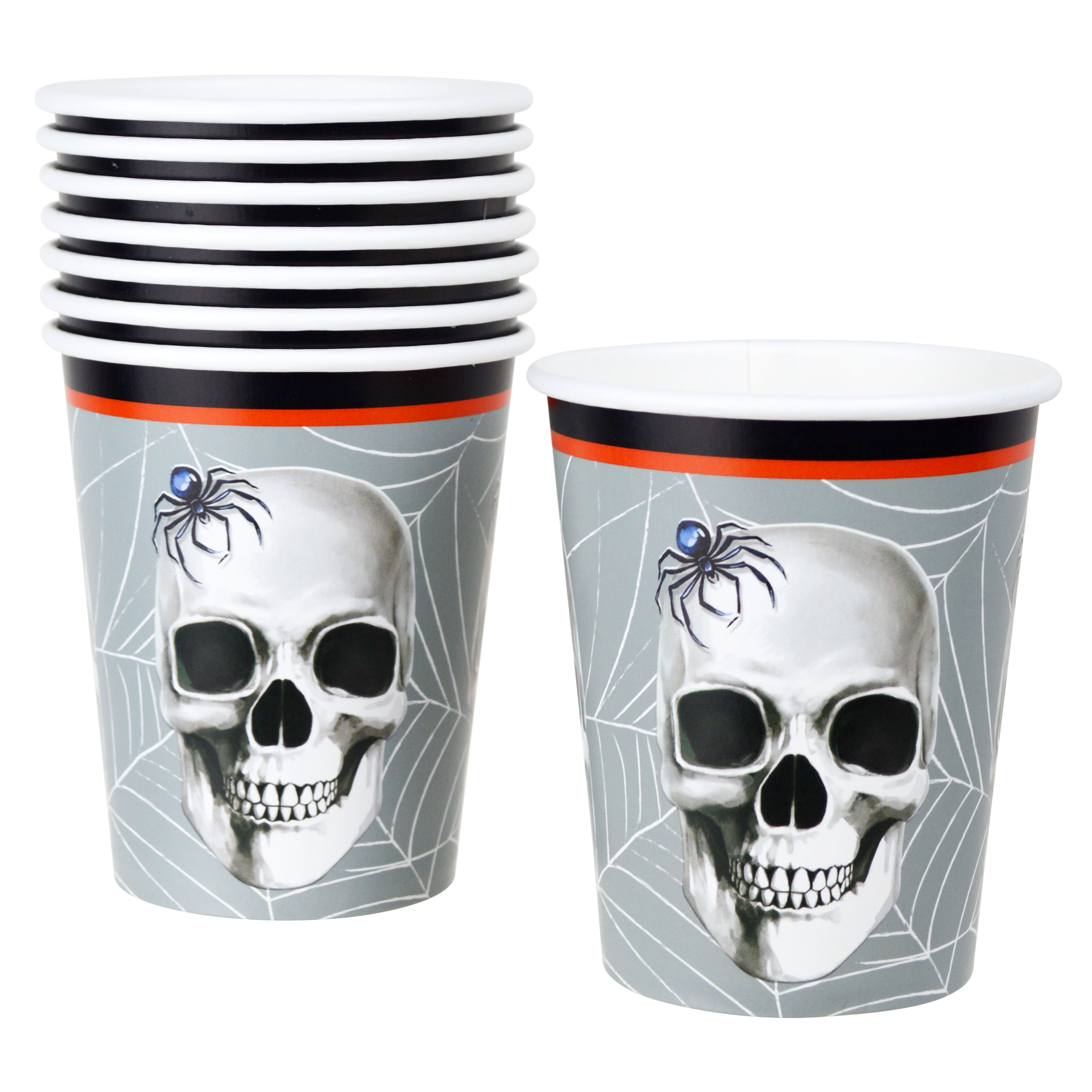 Gobelets en papier Halloween avec motif de crâne noir et blanc, 9 onces (env. 266 ml), lot de 8, Way To Celebrate