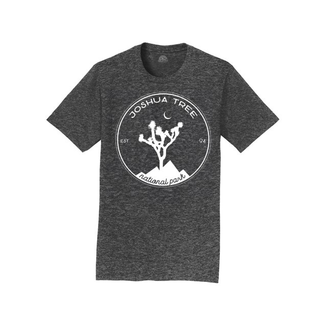 Gravity Outdoor Co. T-Shirt Homme Joshua Tree - Logo Blanc - Gris Foncé - Très Grand