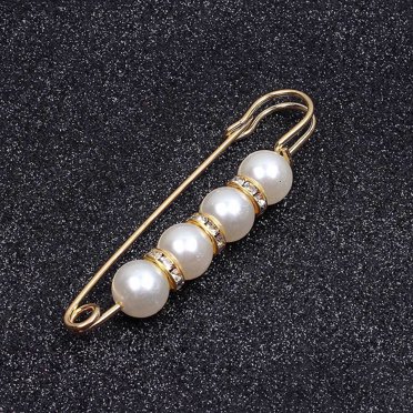 Broche Épingle en Strass avec Fausse Perle pour Ceinture de Châle de Chandail, Accessoire de Vêtements Ajustable avec Pince Sécurisée, Cadeau Élégant de Bijoux de Mode pour Femme