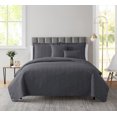 thumbnail image 2 of Clara Clark Ensemble de Courtepointe 5 Pcs, Couvre-Lit Tissage Ellipse Style Moderne, Gris, Très Grand Lit, 2 of 4