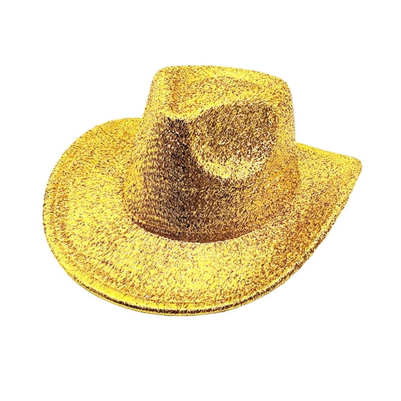 Fgnfyis Gold Solid Color Fashion Stage Hat for Men and Women Party Festival Western Cowboy Hat Womens Hats Gold M