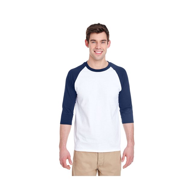 G5700 Gildan T-Shirt Raglan 3/4 pour Homme en Coton Épais, Style G5700